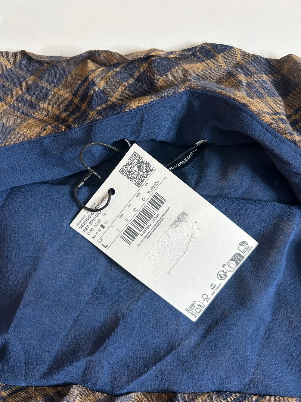 NWT (size 8) Mango CHECK ASYMMETRICAL DRESS - Picture 8 of 11